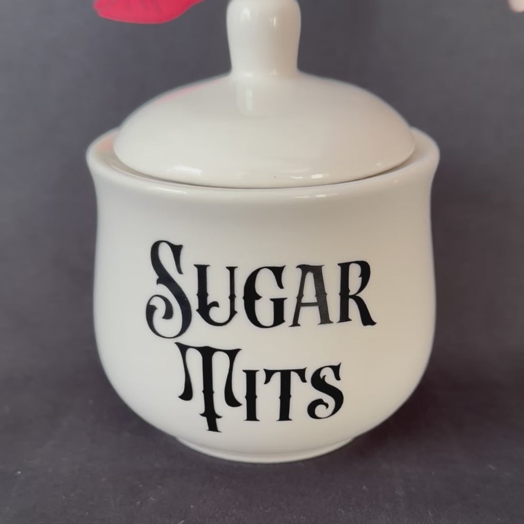 Sugar Tits, Funny Sugar Bowl, Cheeky Kitchen Storage Jar, Sweary Kitchen Decor