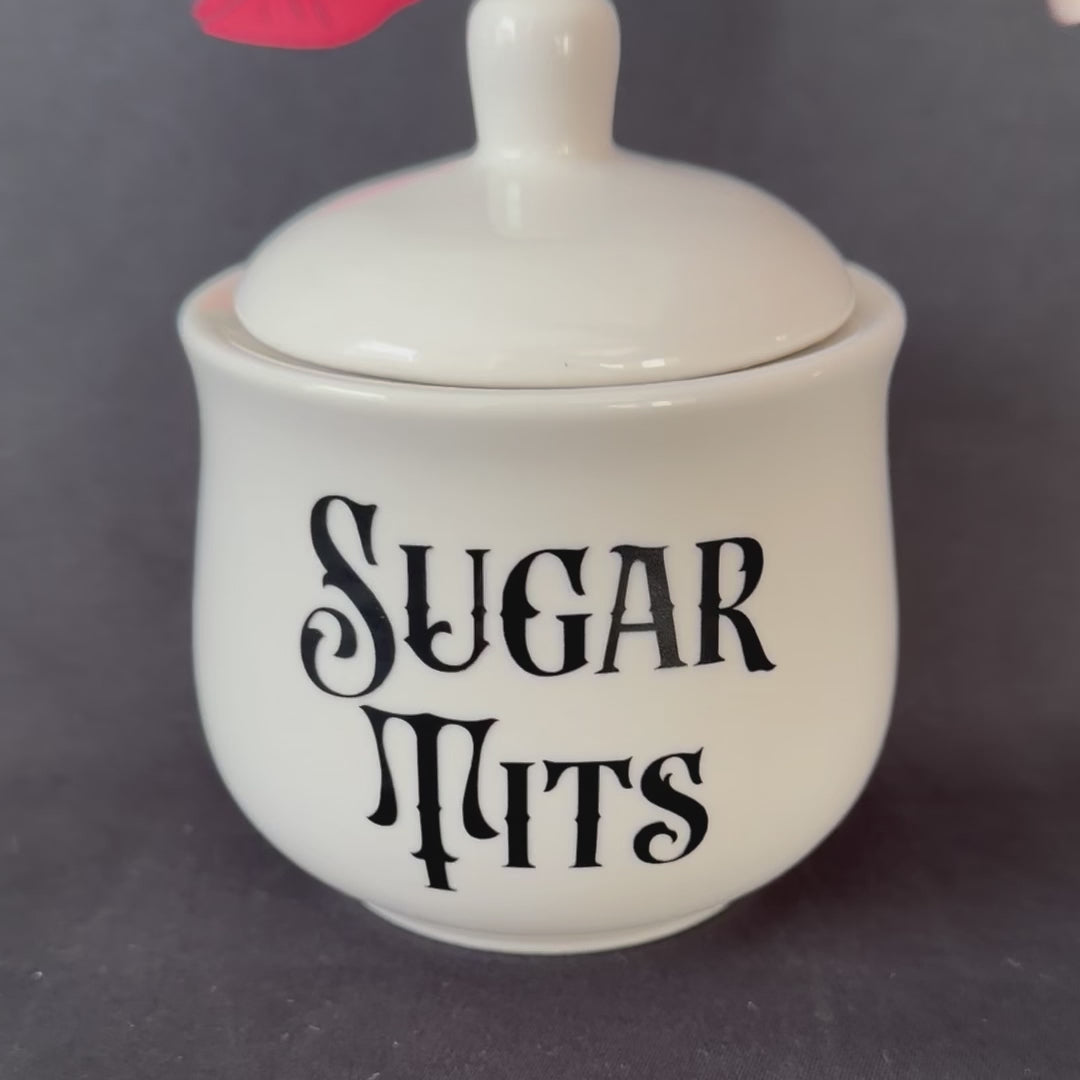 Sugar Tits, Funny Sugar Bowl, Cheeky Kitchen Storage Jar, Sweary Kitchen Decor
