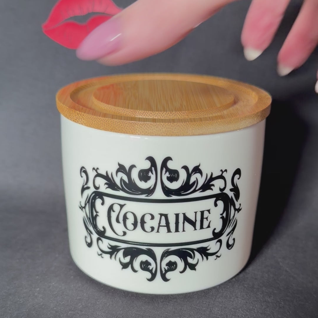 Funny Statement Storage Canister Cocaine, Decorative Kitchen Storage Jar, Bold Home Decor, Sassy Swears