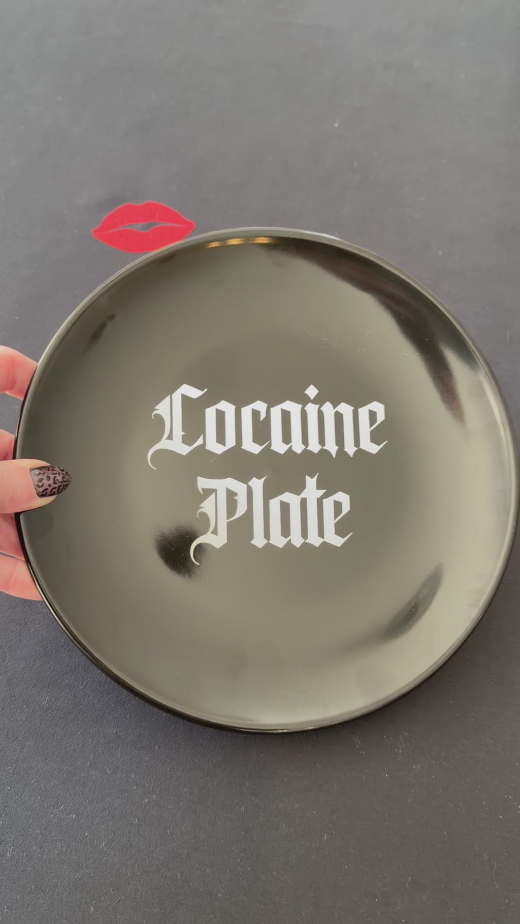 Cocaine Plate, Hand Decorated Pre Loved Modern Plate, Decorative Gift, Home Decor