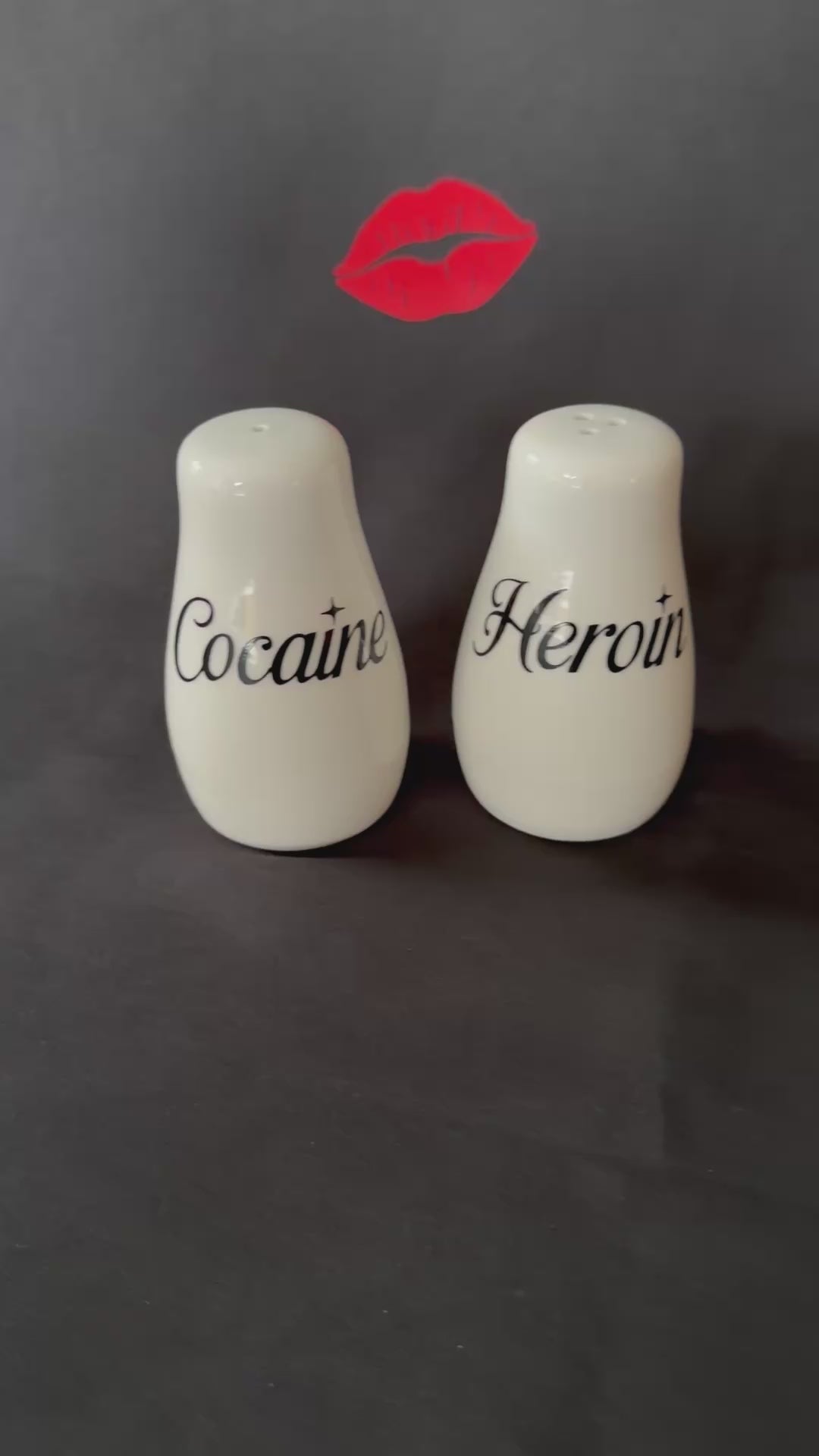 Cheeky Cocaine & Heroin Salt and Pepper Shakers, Funny Sweary Kitchen Decor Gift