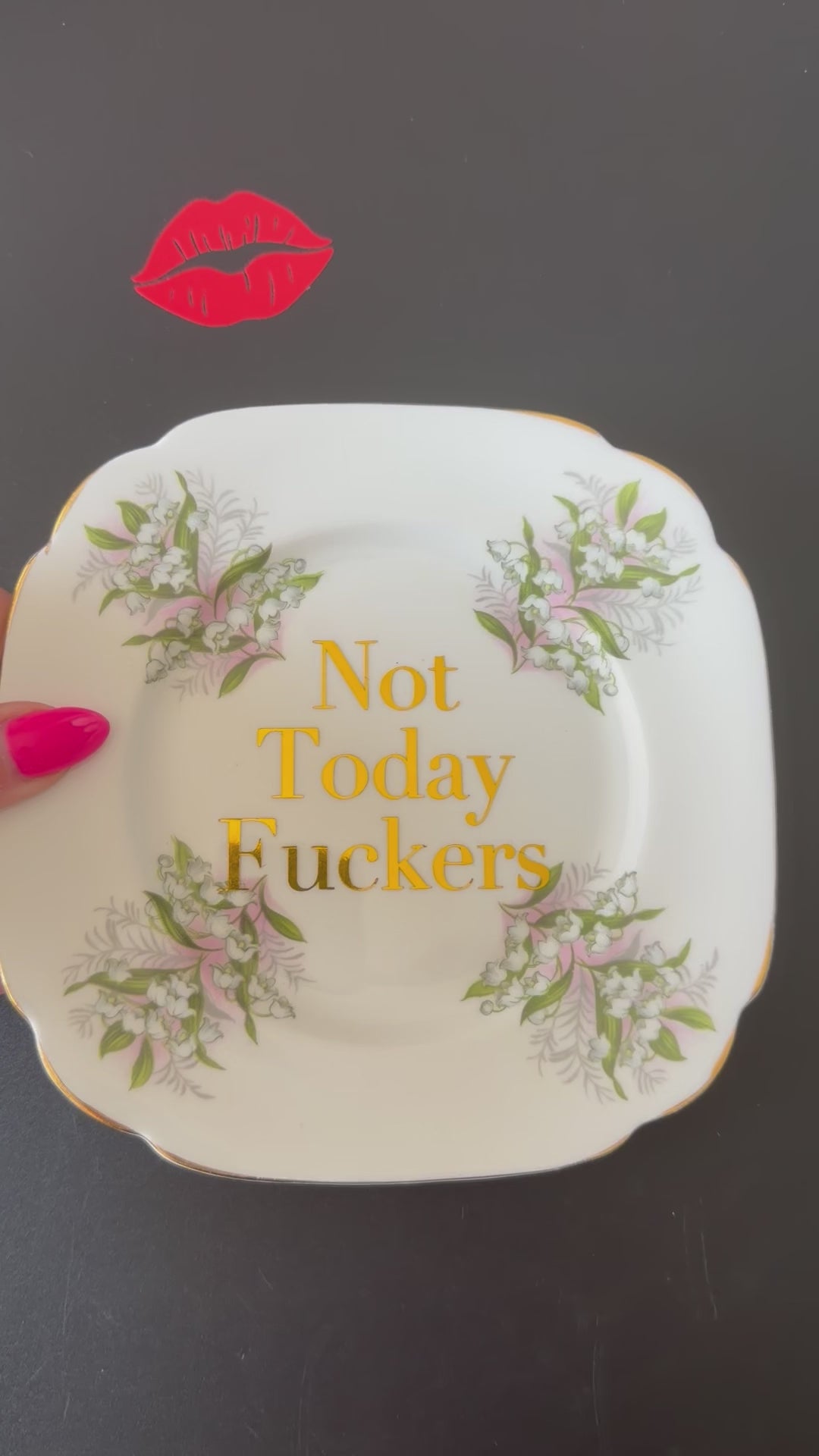 Not Today Fuckers Vintage Richmond Bone China Plate