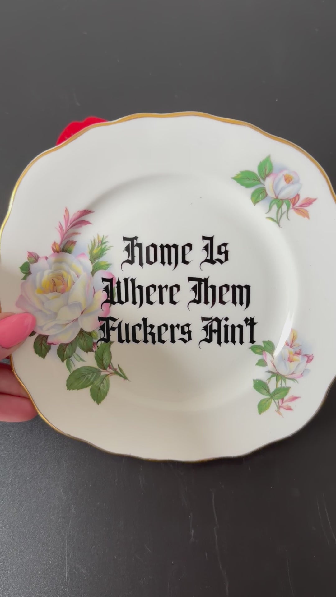 "Home Is Where Them Fuckers Ain't" Funny Rude Family Decorative Plate | Sweary Gift
