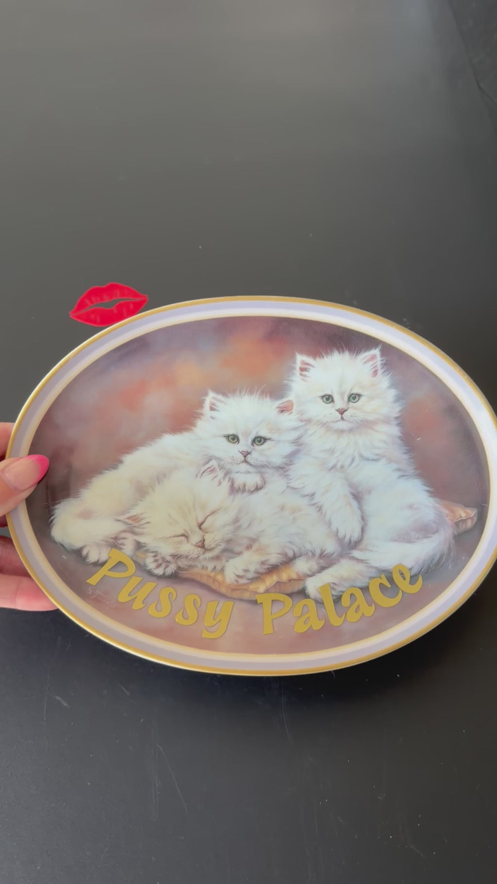 Pussy Palace Vintage Cat Plate