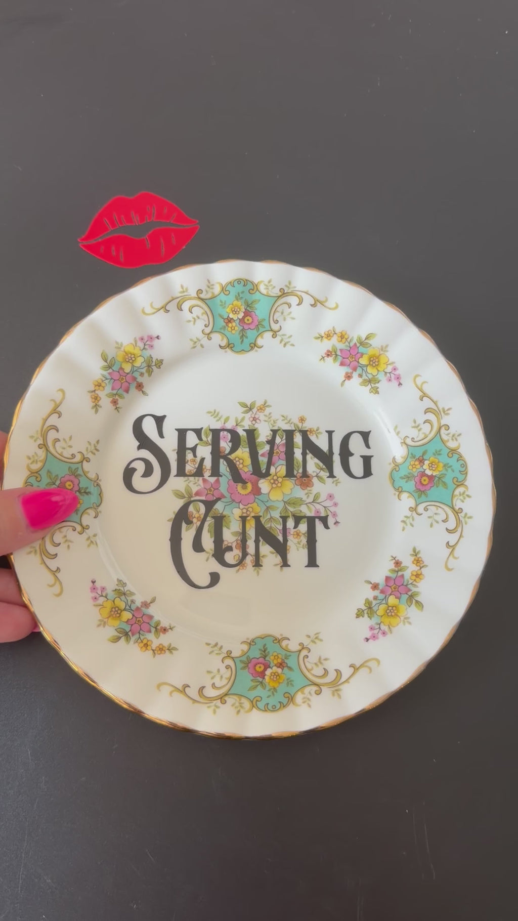 Serving Cunt, Vintage Royal Stafford Bone China Plate