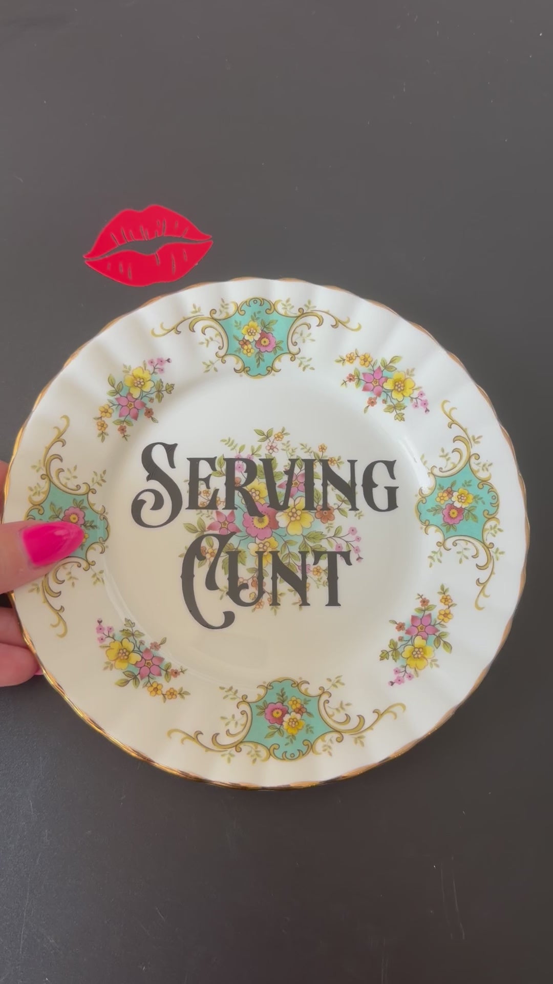 Serving Cunt, Vintage Royal Stafford Bone China Plate
