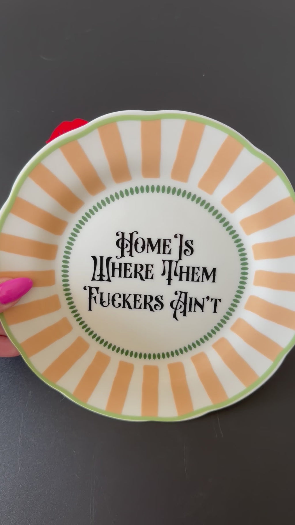 "Home Is Where Them Fuckers Ain't" Funny Rude Family Decorative Plate | Sweary Gift