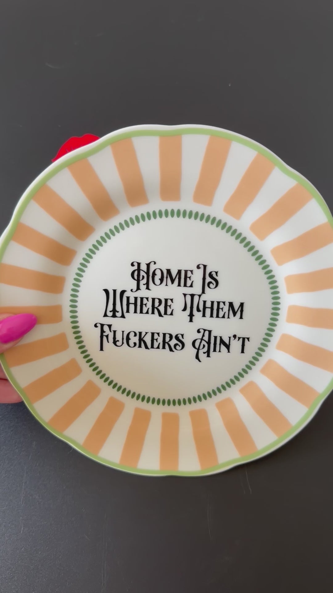 "Home Is Where Them Fuckers Ain't" Funny Rude Family Decorative Plate | Sweary Gift
