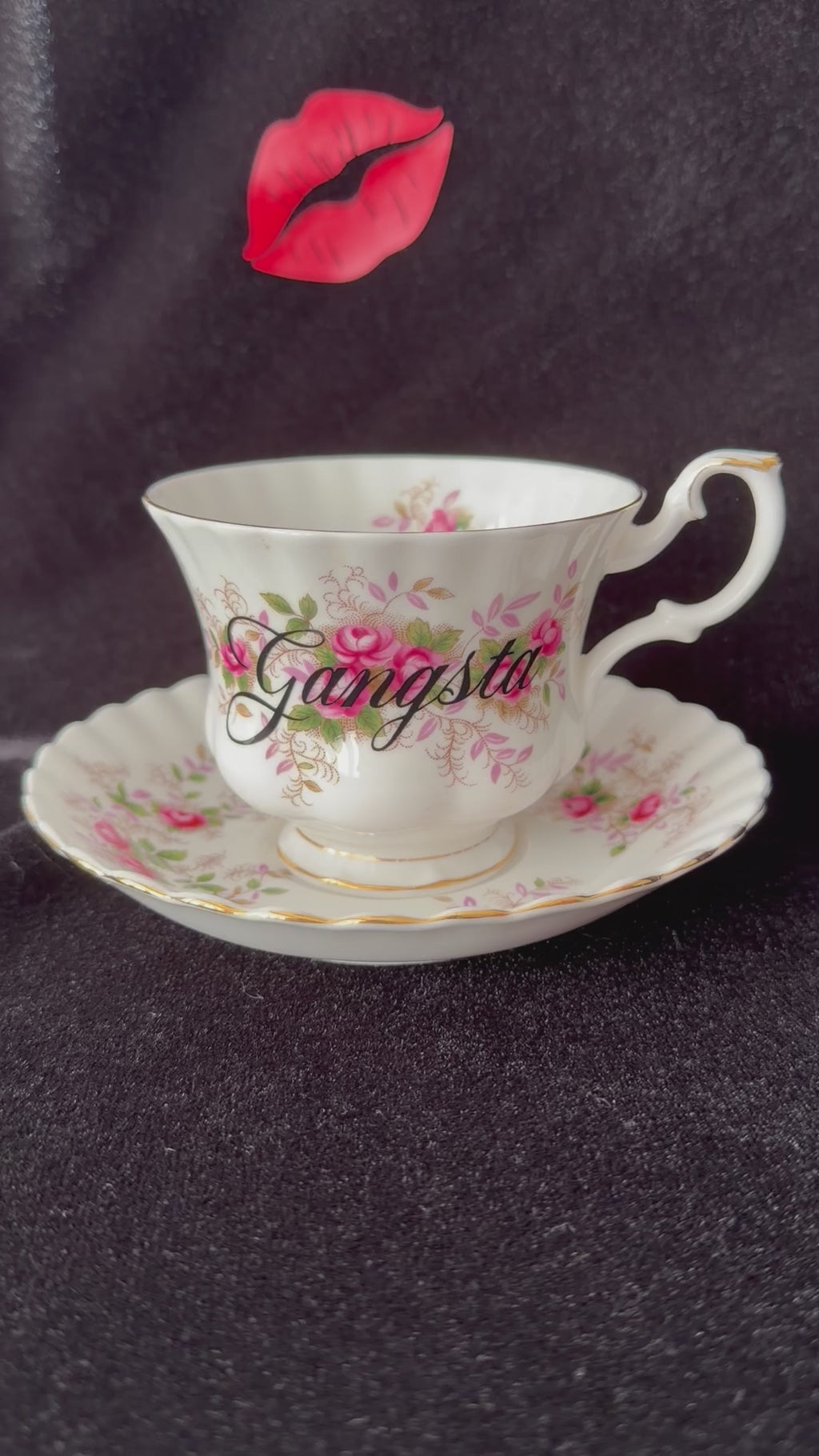 Gangsta Vintage Royal Albert Bone China Statement Cup & Saucer, Home Decor