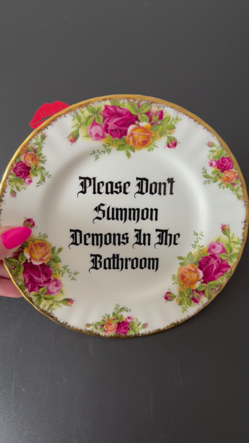 Please Don't Summon Demons In The Bathroom, Royal Albert Old Country Roses Plate