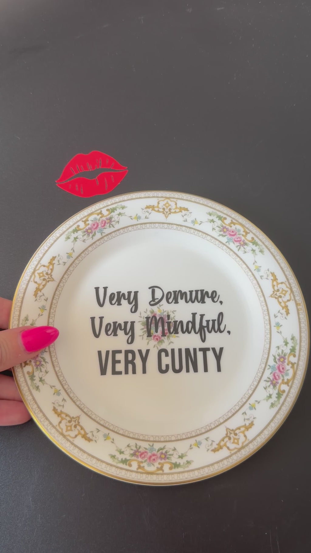 Very Demure, Very Mindful, Very Cunty Vintage Royal Doulton Bone China Plate
