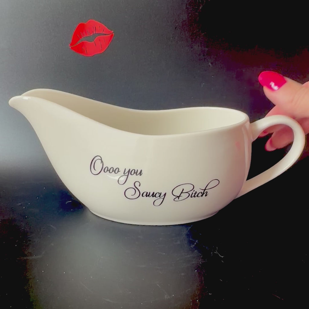 Oooo you Saucy Bitch Cheeky Porcelain Gravy Jug / Sauce Boat