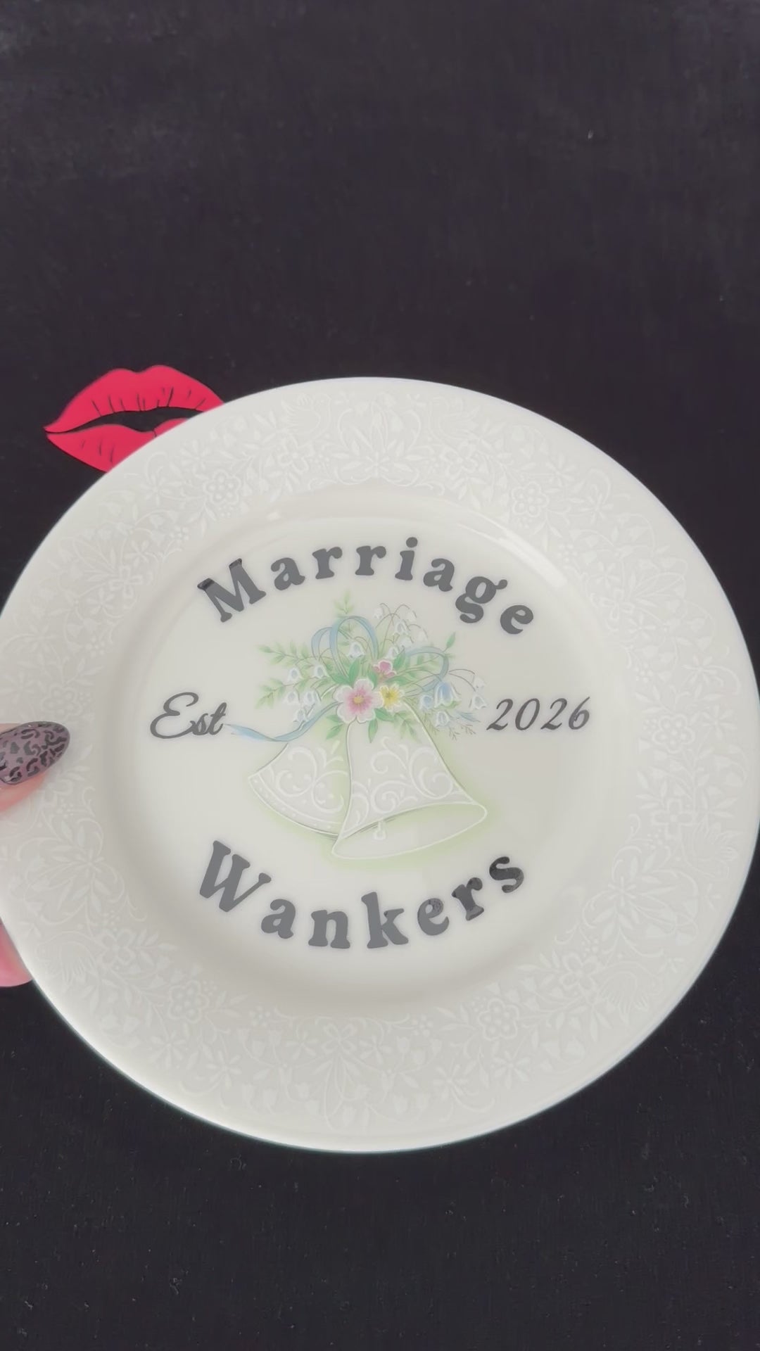 "Marriage Wankers" Personalised Wedding Plate | Funny Sweary Gift