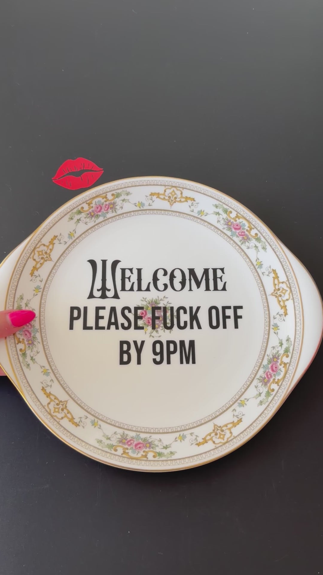 Welcome, Please Fuck Off by 9PM Decorative Bone China Serving Plate