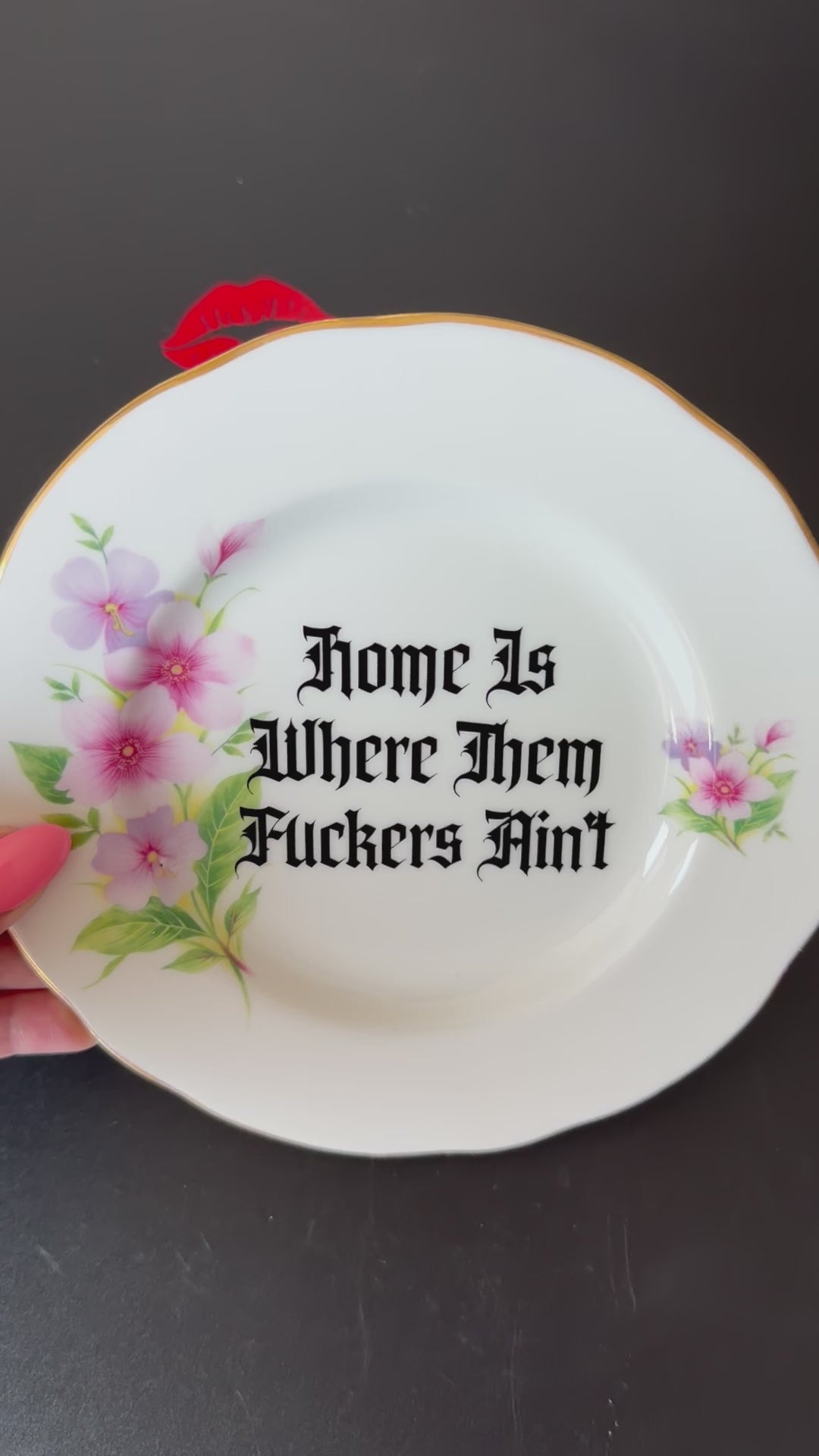 "Home Is Where Them Fuckers Ain't" Funny Rude Family Decorative Plate | Sweary Gift