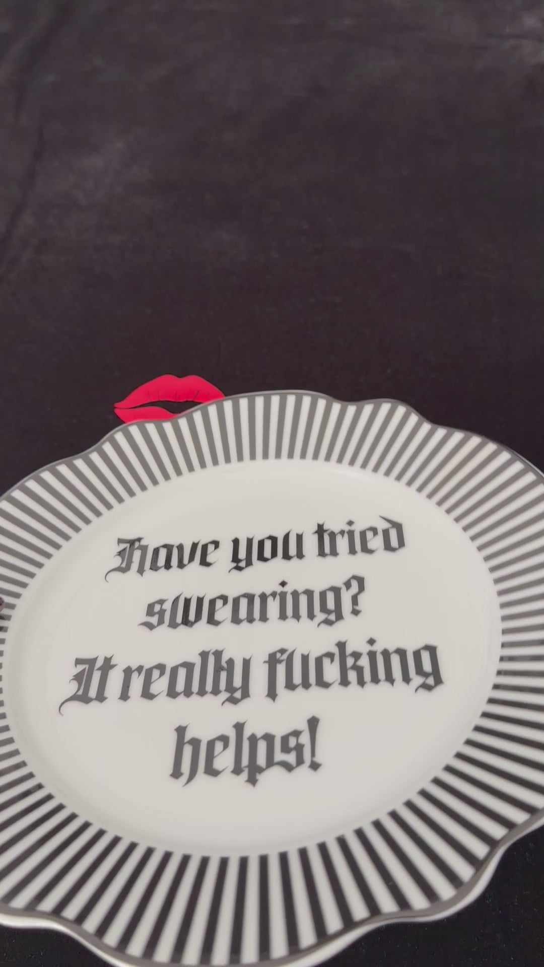 Have You Tried Swearing? It Really Fucking Helps, Funny Sweary Plate, Gothic Decor, Dark Humour Gift, Statement Home Decor