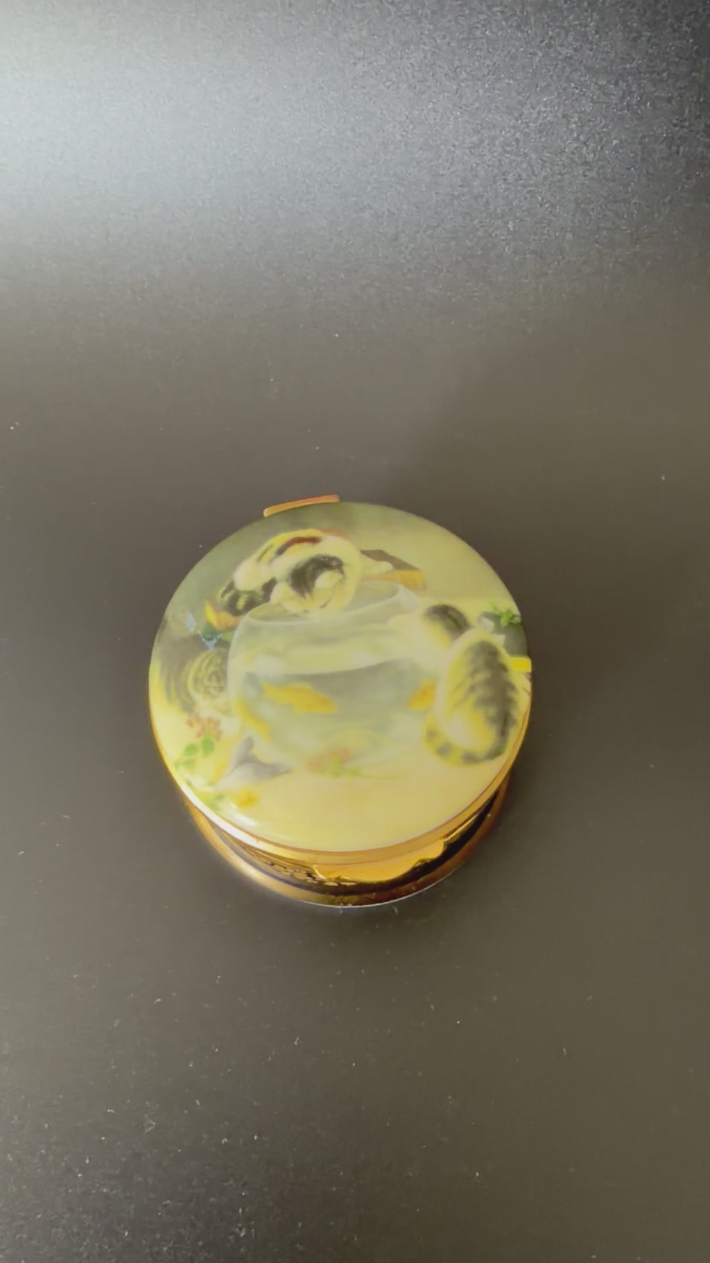 Vintage Cat Trinket Box, Hidden Message Cunt inside, Falcon China, Kitsch Meets Chaos
