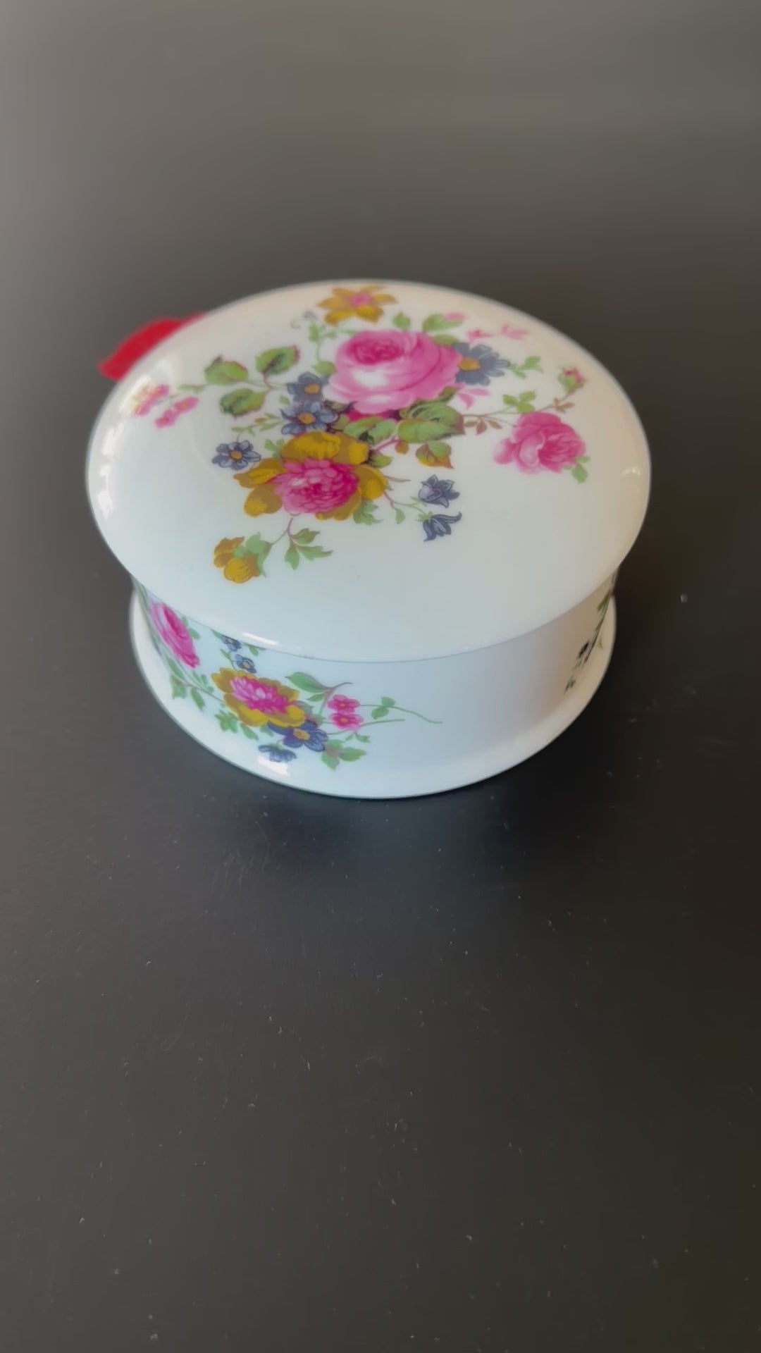 Nosy Bitch Upcycled Floral Vintage Trinket Dish with Lid, Funny Sweary Gift