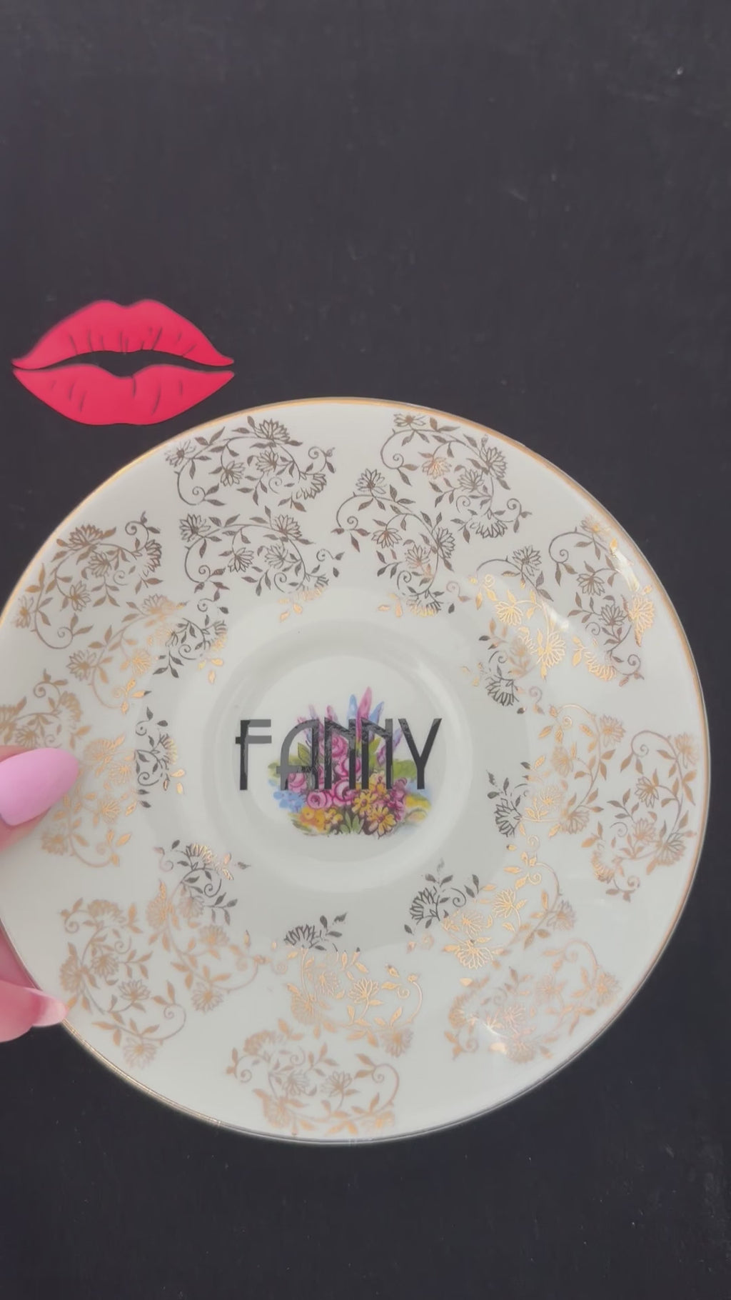 "Fanny" Vintage Bone Porcelain Decorative Plate | Sweary Gift | Sassy Swears
