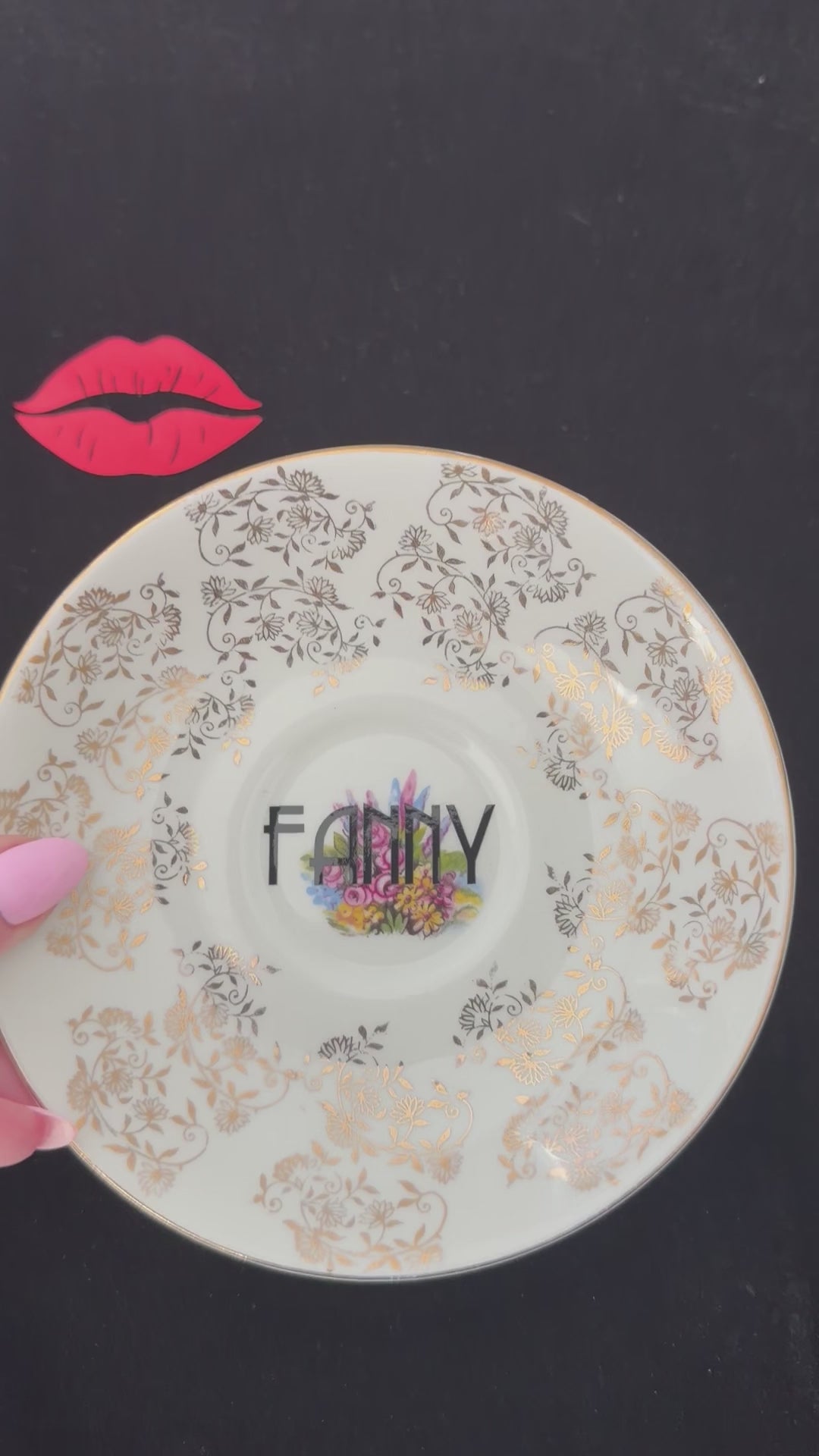 "Fanny" Vintage Bone Porcelain Decorative Plate | Sweary Gift | Sassy Swears