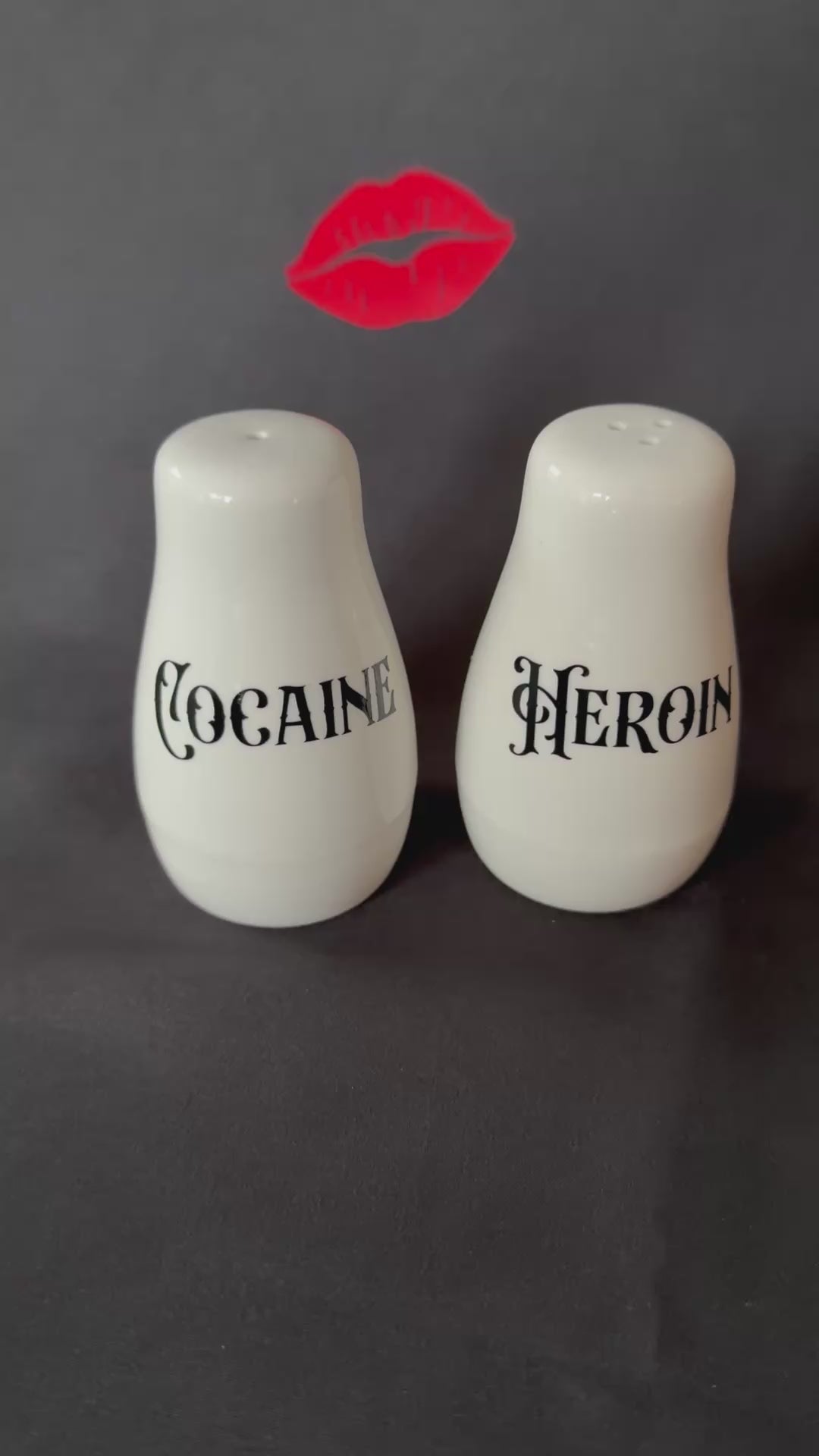 Cheeky Cocaine & Heroin Salt and Pepper Shakers, Funny Sweary Kitchen Decor Gift