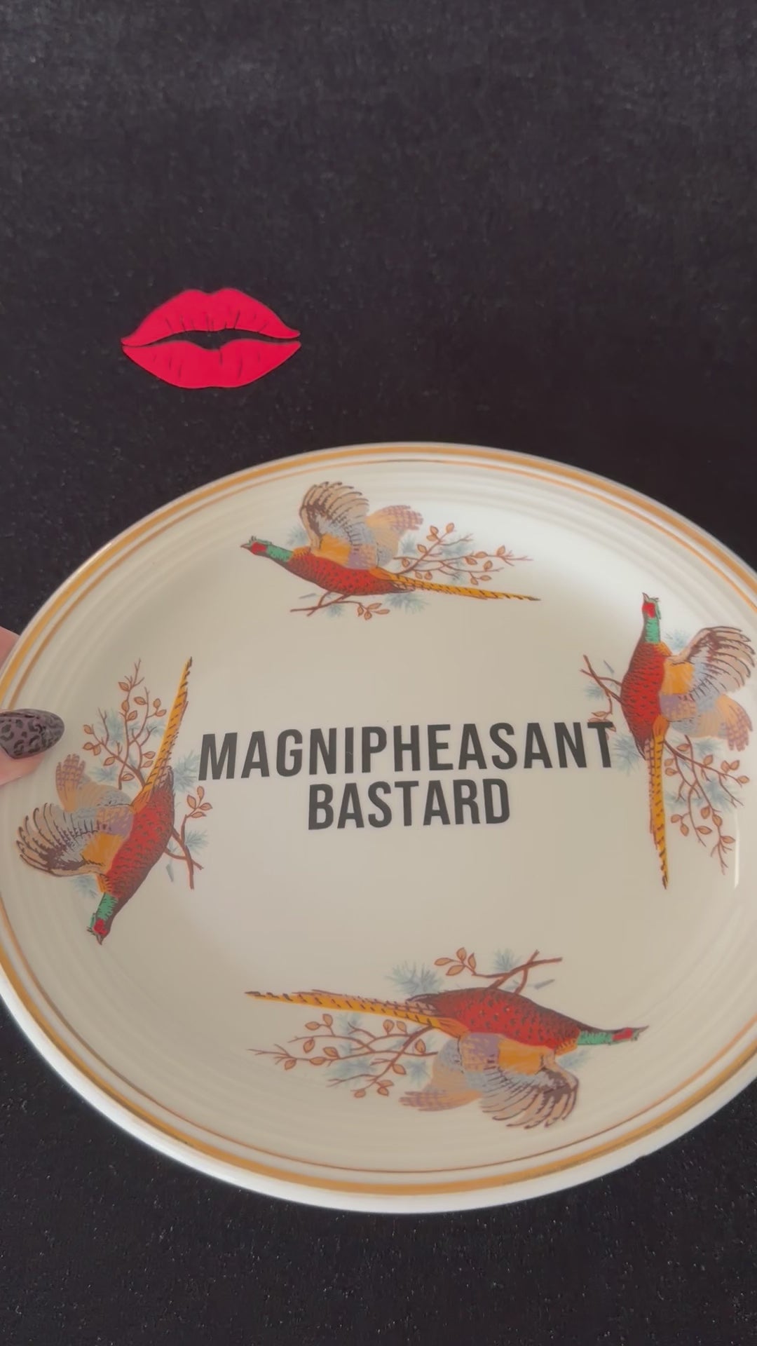 Magnipheasant Bastard, Pheasant Plate, Funny Rude Decor, Funny Wordplay Gift Idea, Countryside Humour, Statement Home Decor, Sassy Swears