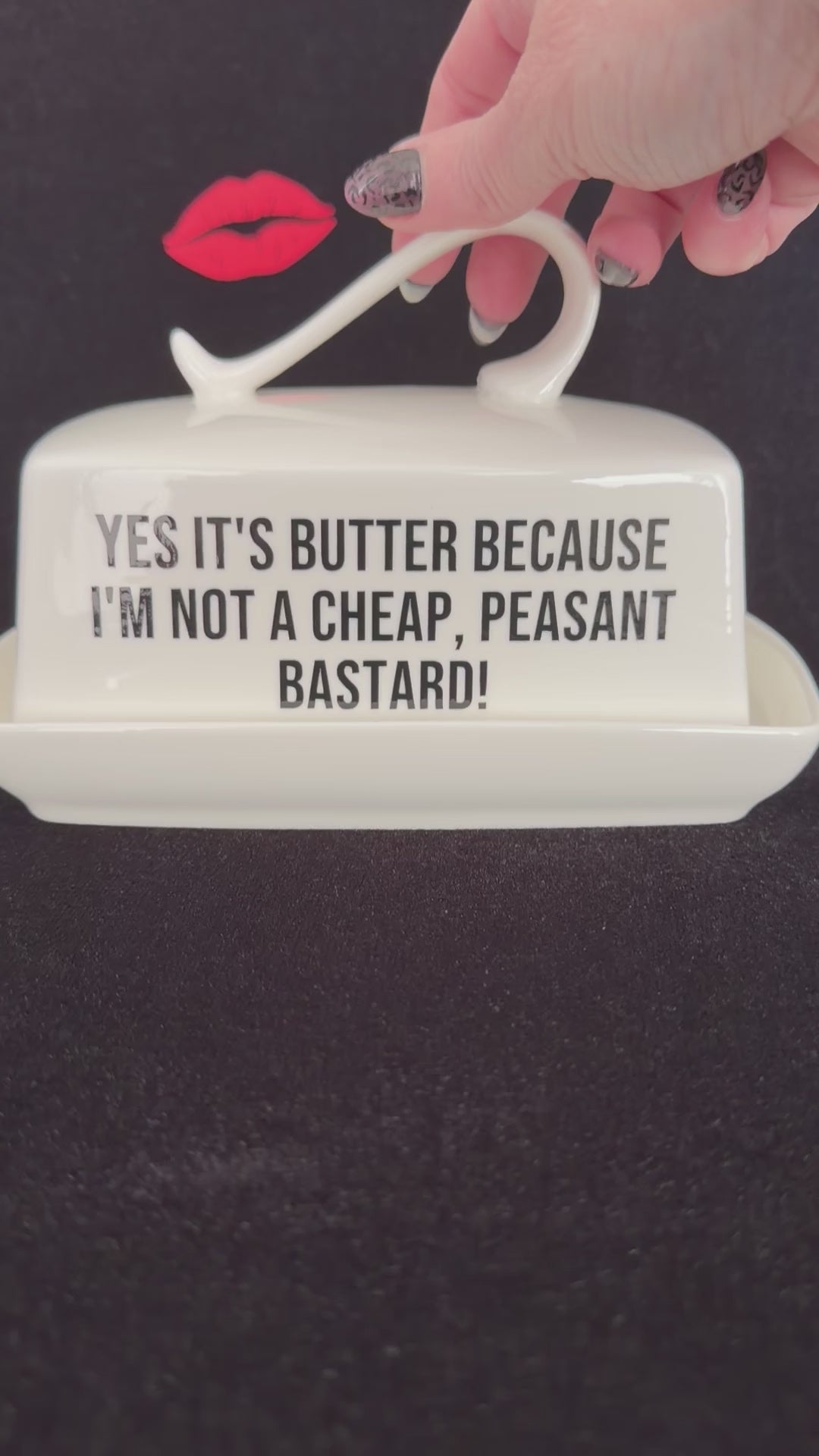 Rude Butter Dish, Yes It's Butter I'm Not A Cheap Peasant Bastard, White China Dish,  Kitchen Decor