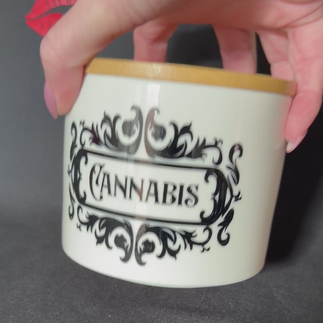 Funny Statement Storage Canister Cannabis, Decorative Kitchen Storage Jar, Bold Home Decor, Sassy Swears